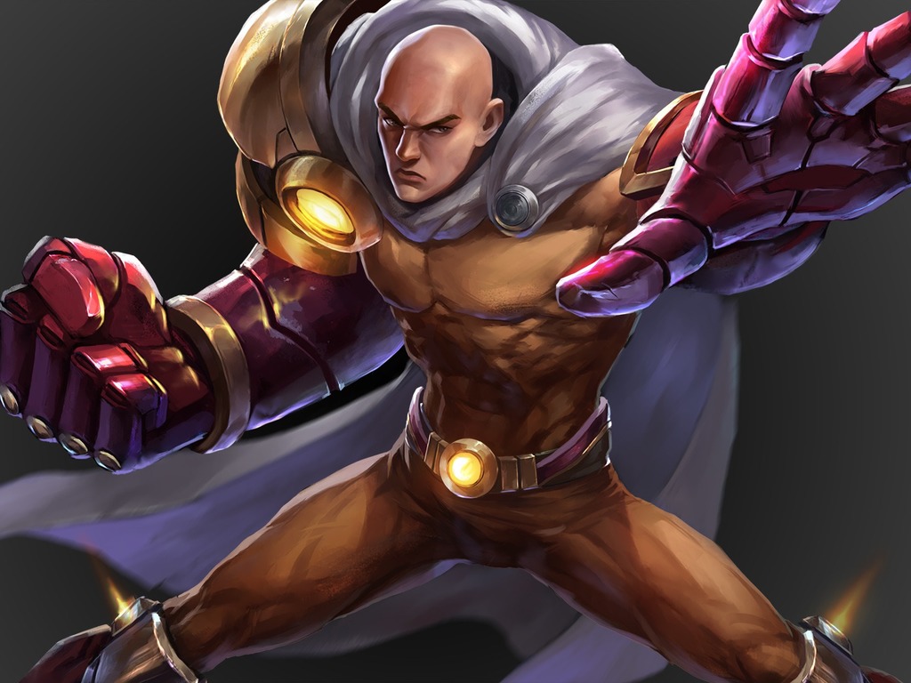 one punch man wallpaper,superhero,fictional character,muscle,cg artwork,iron man