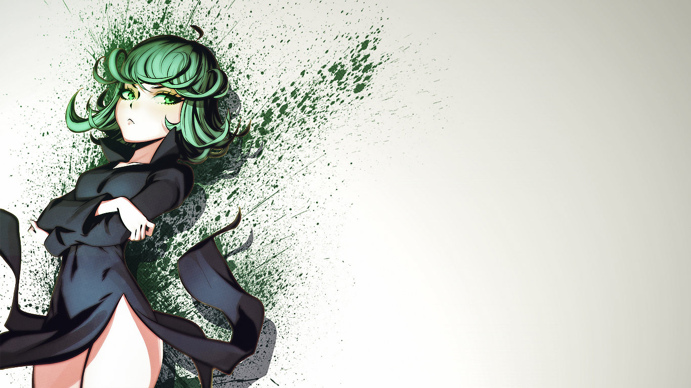 one punch man wallpaper,green,cartoon,anime,black hair,illustration