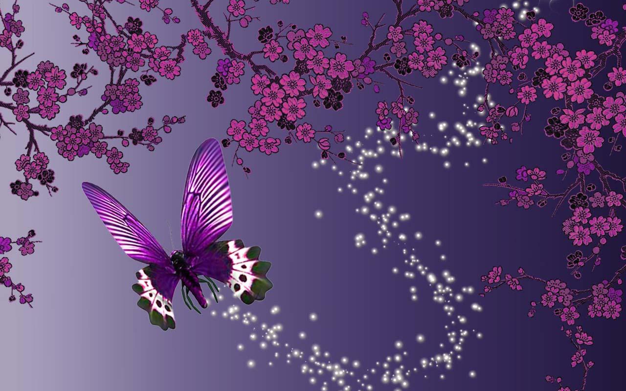 반짝이 라이브 벽지,제비꽃,보라색,나비,라일락 꽃,분홍