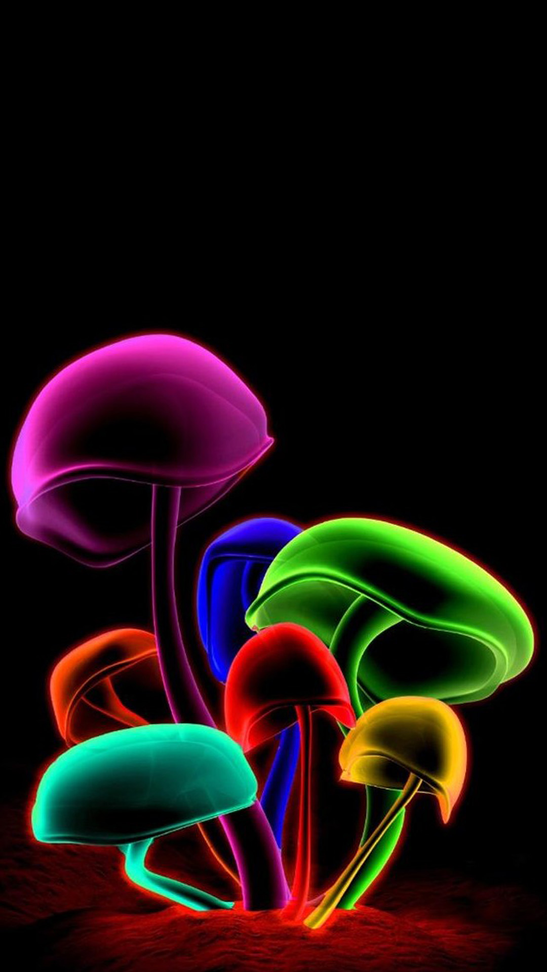 아이폰 7의 hd 월페이퍼,버섯,네온,그래픽 디자인,삽화,식물
