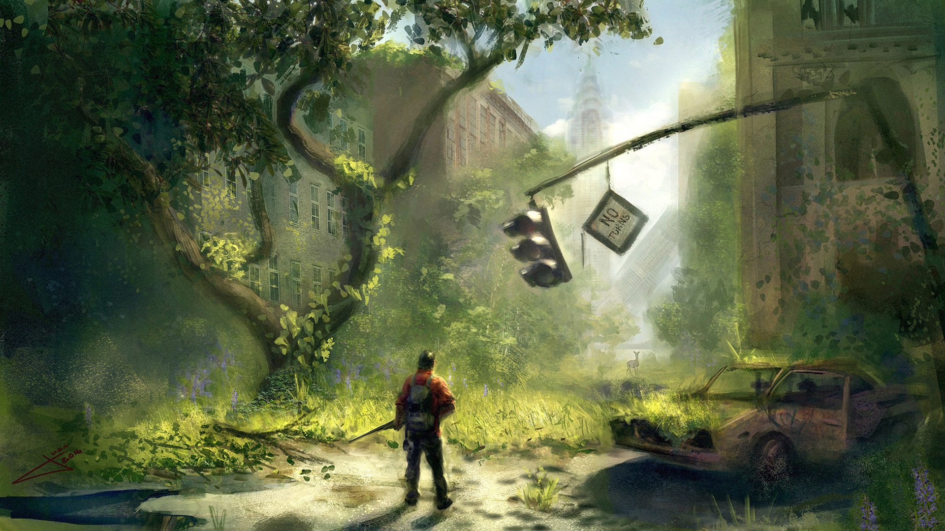 the last of us wallpaper,action adventure game,nature,pc game,natural environment,tree