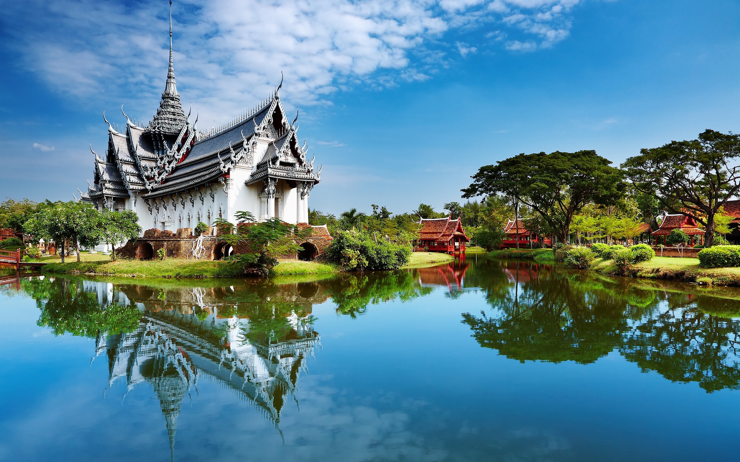 full hd 3d wallpapers 1920x1080,nature,natural landscape,temple,reflection,sky