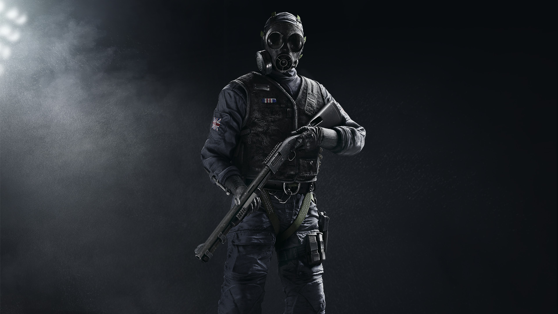 rainbow six siege wallpaper,black,soldier,action figure,standing,darkness