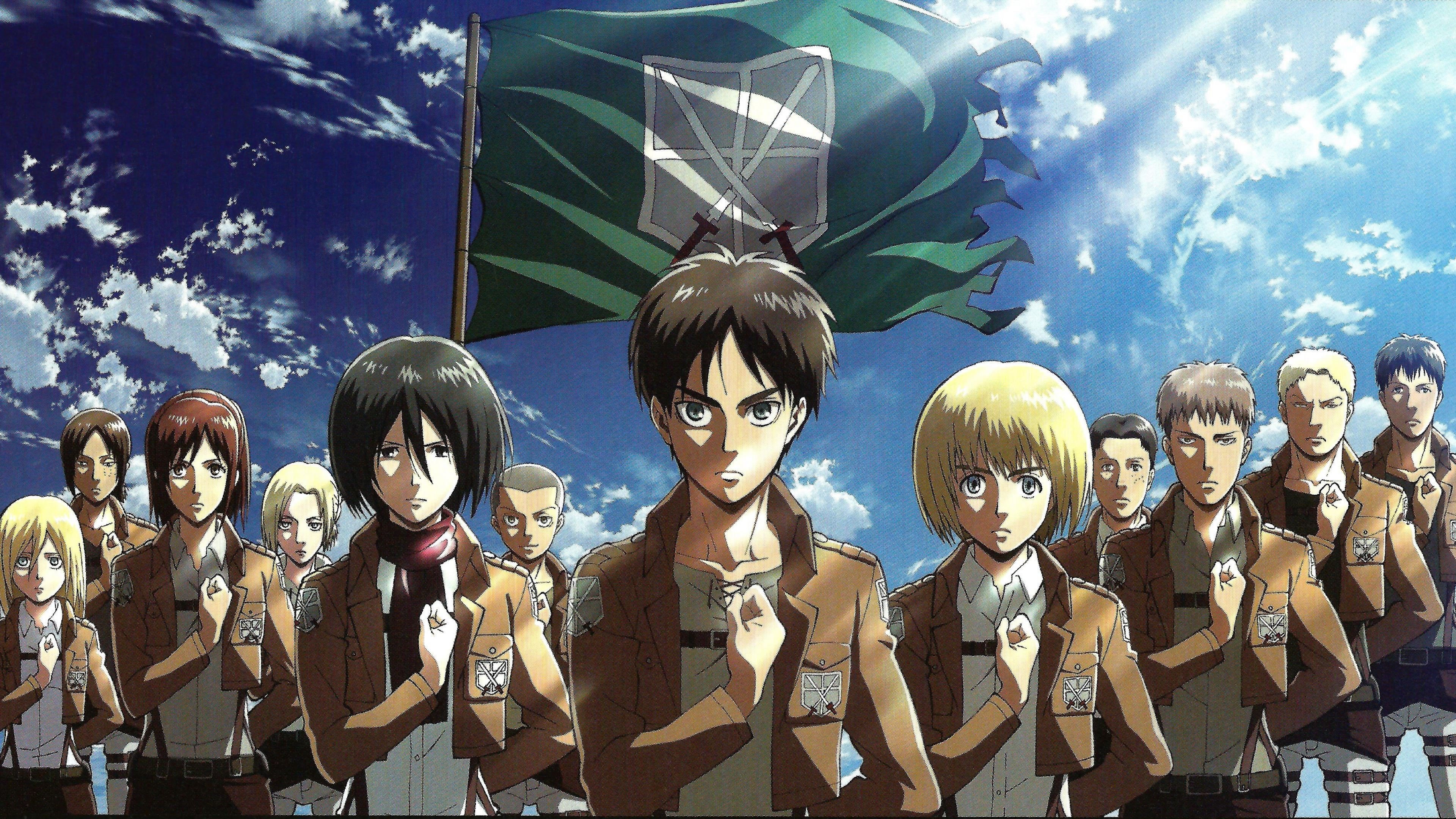 attack on titan wallpaper,anime,sky,cartoon,cg artwork,adventure game