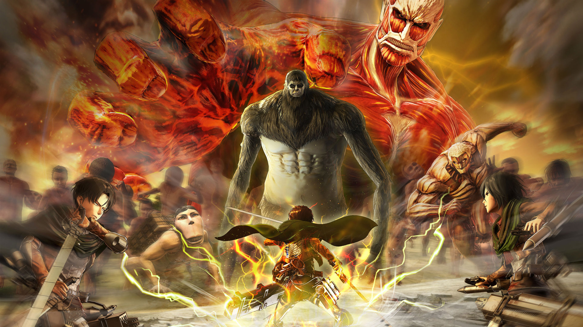 attack on titan wallpaper,games,cg artwork,demon,action adventure game,mythology