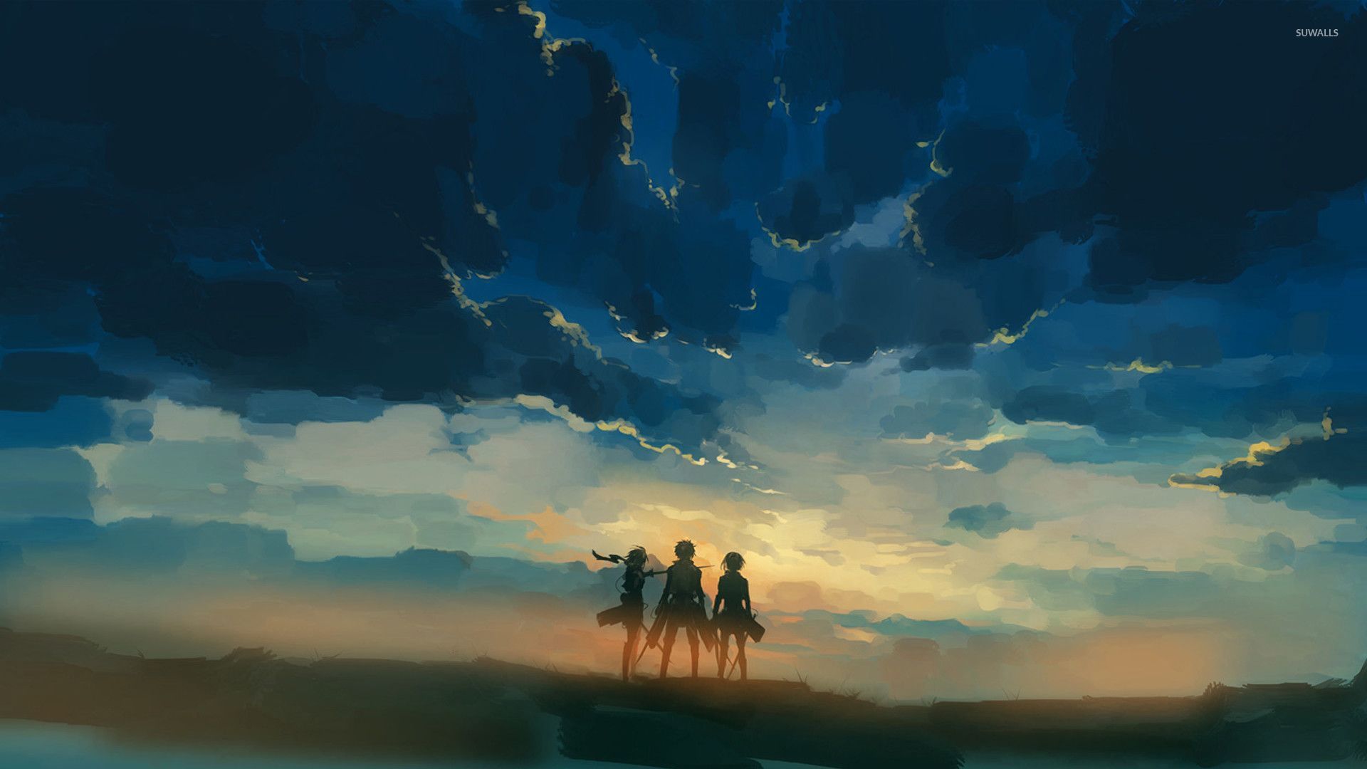 attaque sur papier peint titan,ciel,la nature,nuage,bleu,horizon