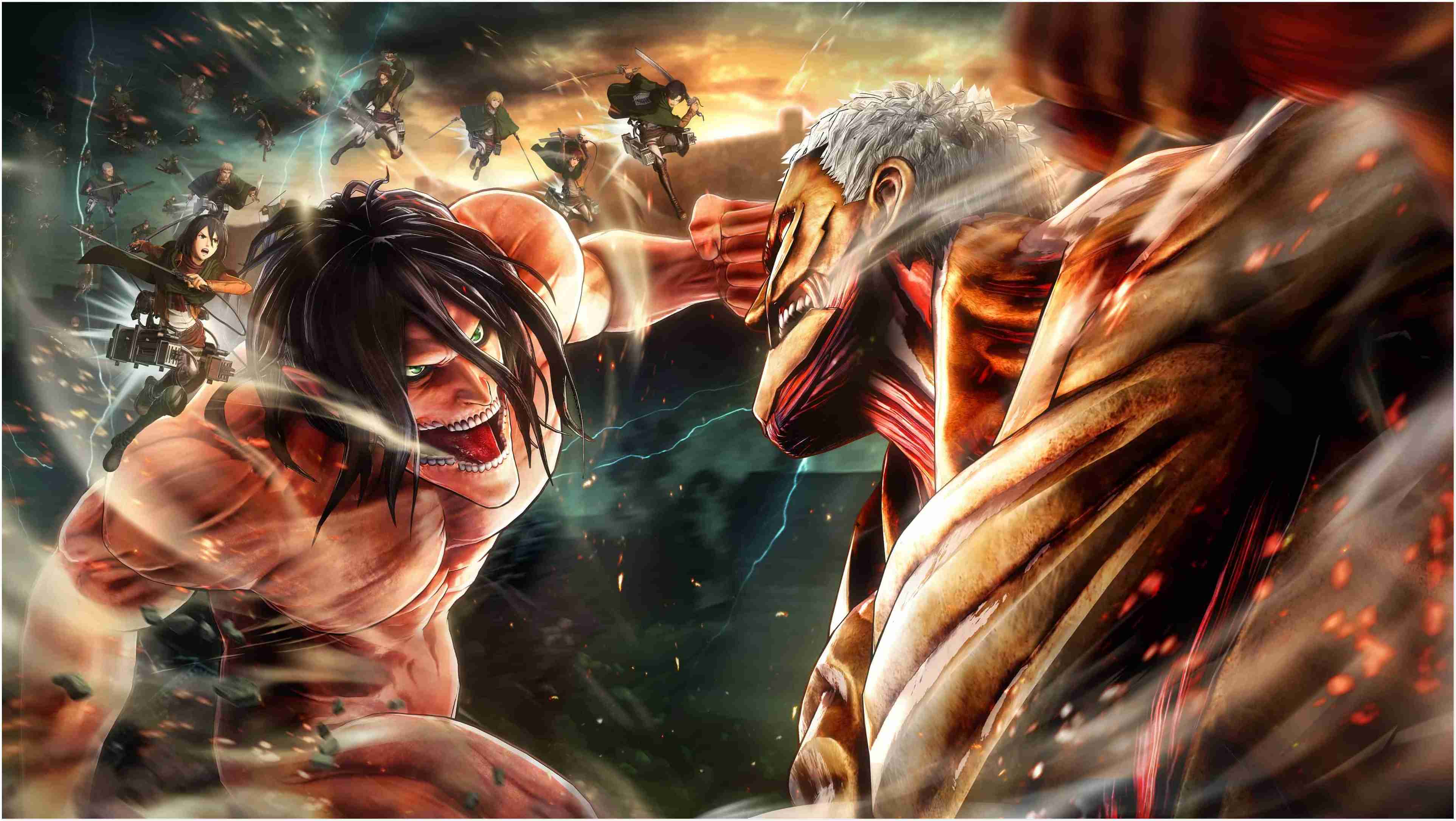 attack on titan wallpaper,cg artwork,mythology,illustration,fictional character,games