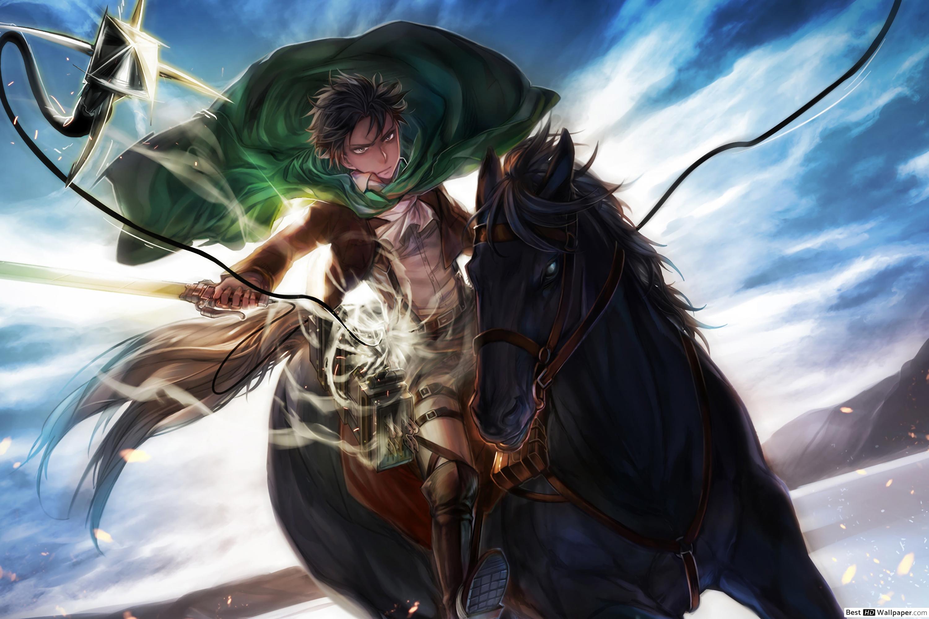 attack on titan wallpaper,cg artwork,games,fictional character,action adventure game,illustration