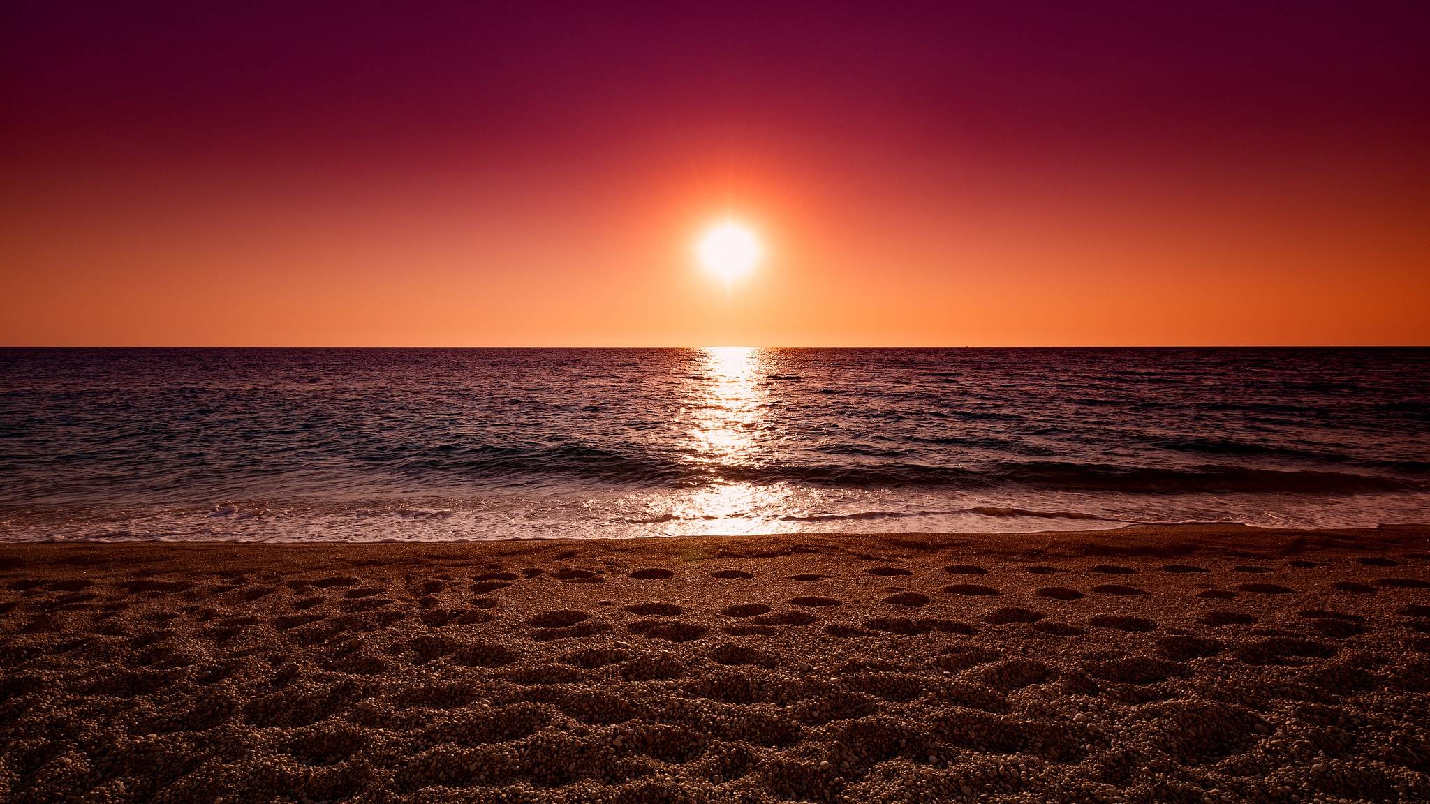 2048x1152 fondo de pantalla,cielo,horizonte,cuerpo de agua,mar,puesta de sol