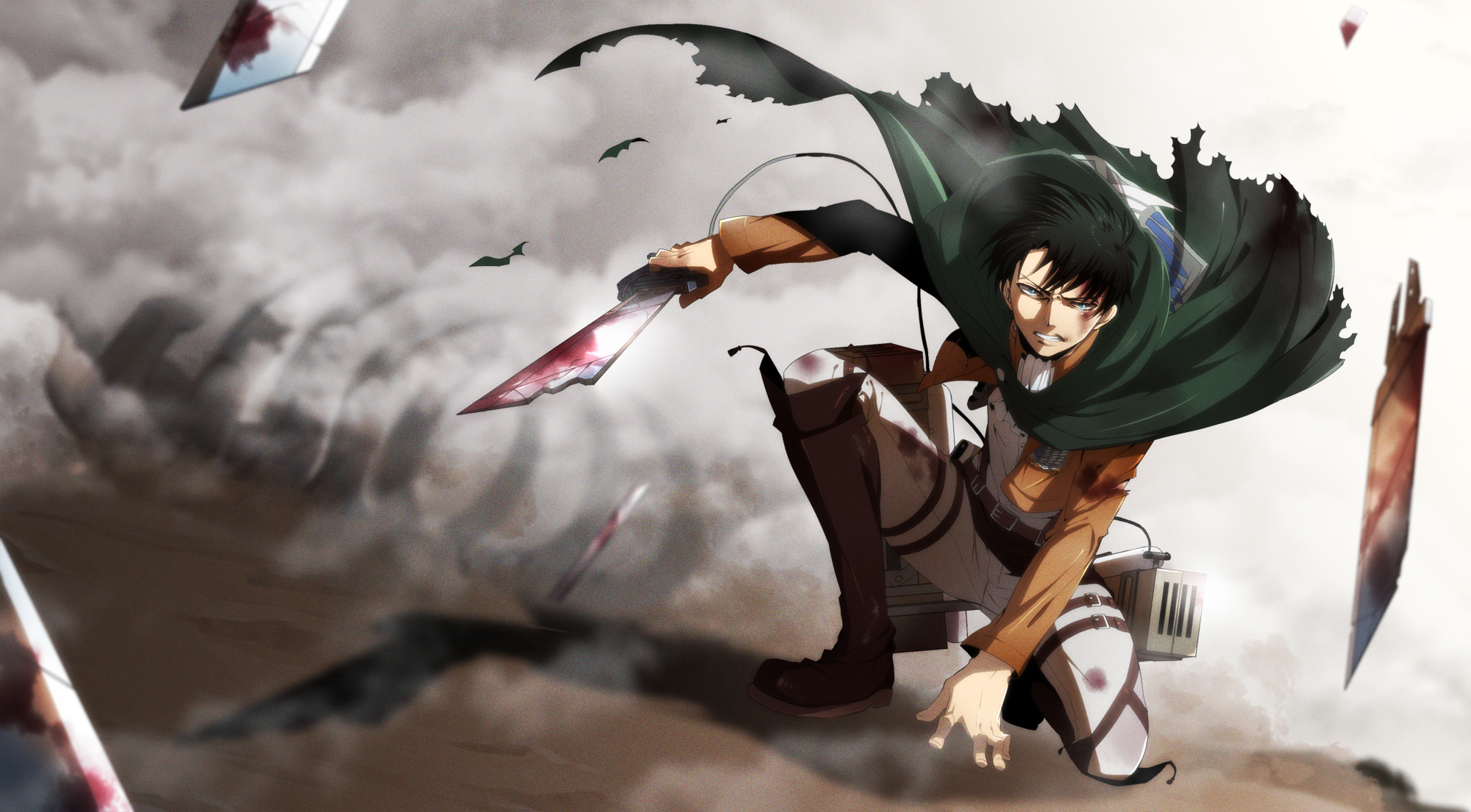 attack on titan wallpaper,cg artwork,anime,black hair,cartoon,illustration