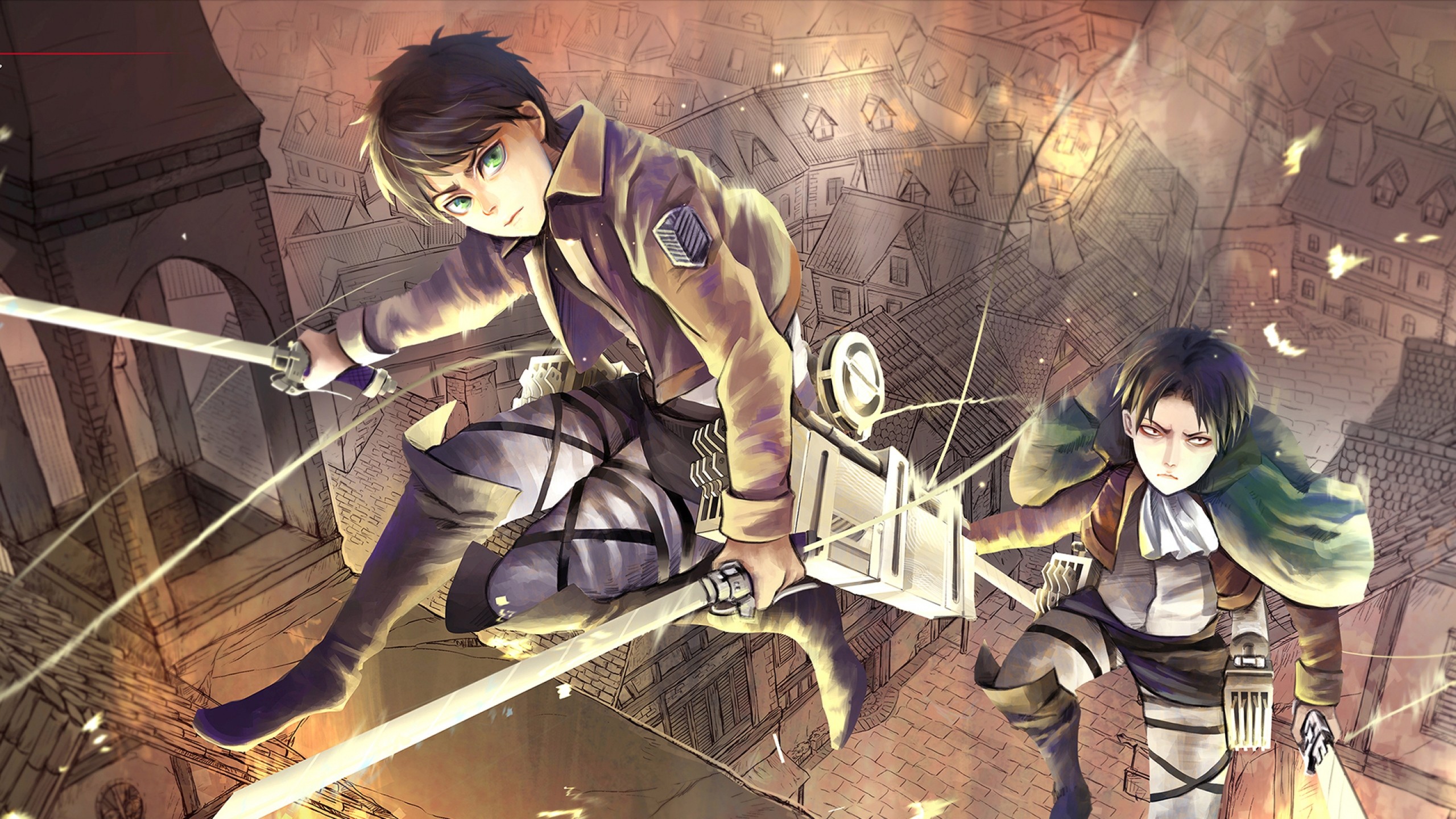 attack on titan wallpaper,action adventure game,anime,cartoon,adventure game,cg artwork