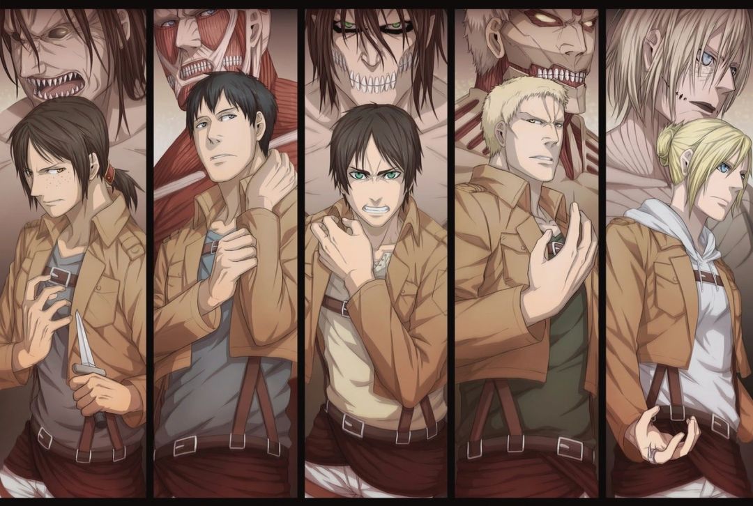 attack on titan wallpaper,anime,cartoon,art,fiction,illustration