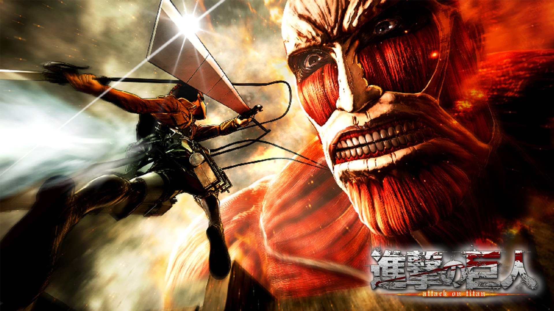 attack on titan wallpaper,action adventure game,pc game,games,illustration,fictional character