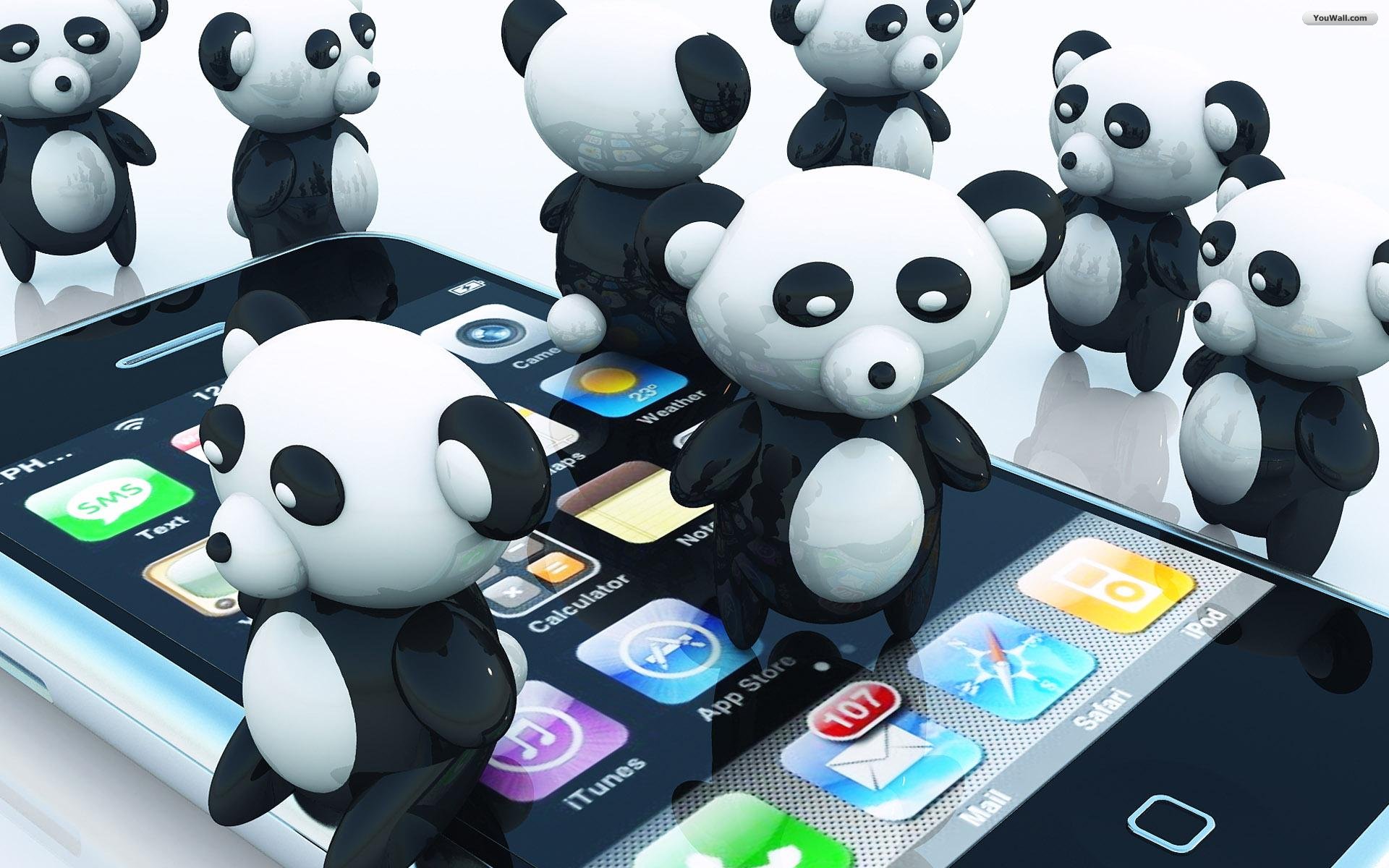 fonds d'écran drôles d'iphone,panda,ours,dessin animé,peluche,la technologie