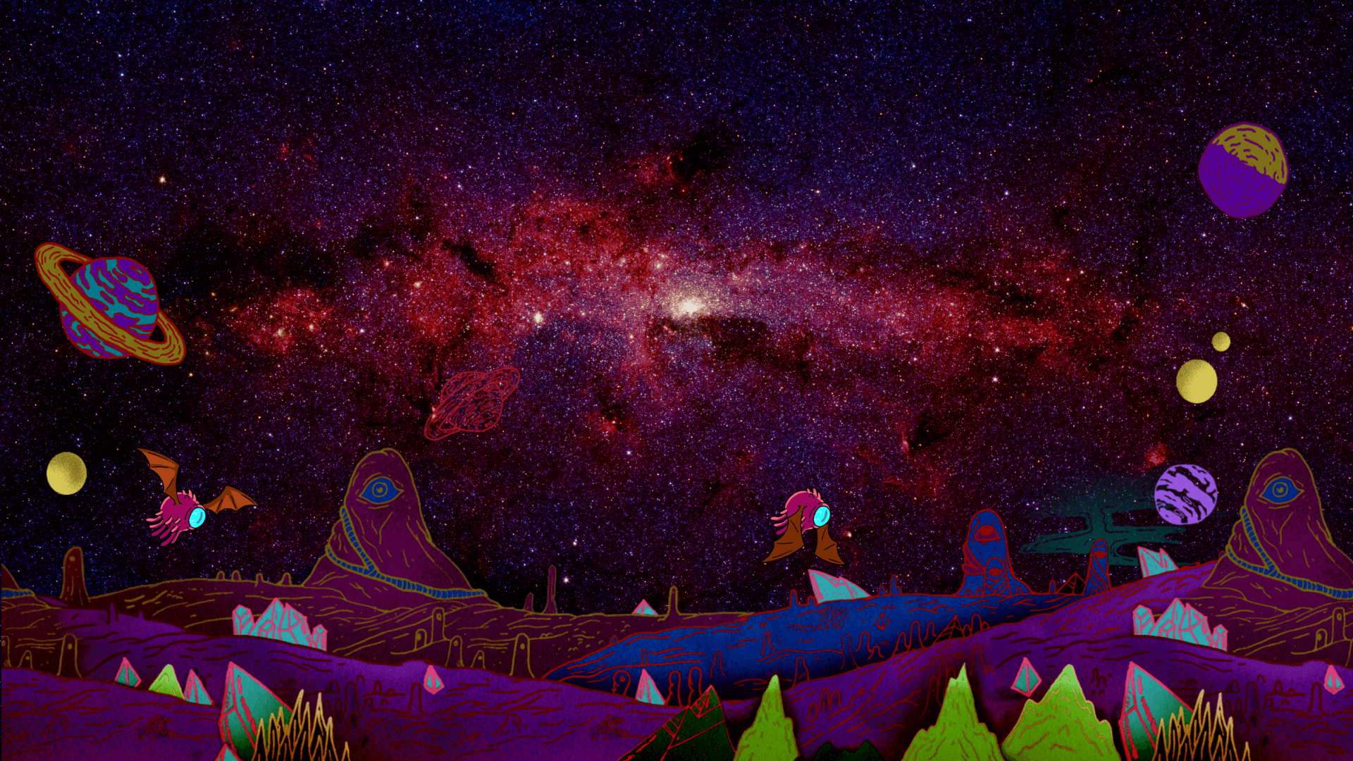 rick and morty wallpaper,space,adventure game,screenshot,night,animation