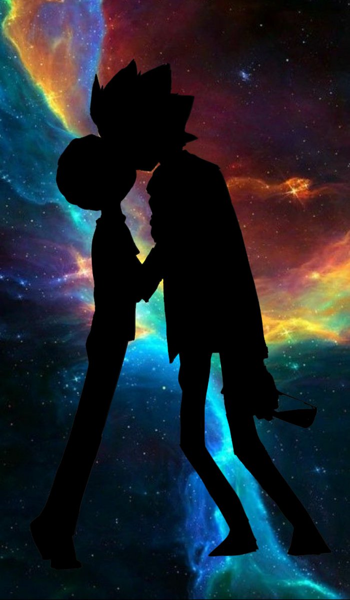 fondo de pantalla de rick and morty,cielo,romance,interacción,ilustración,amor