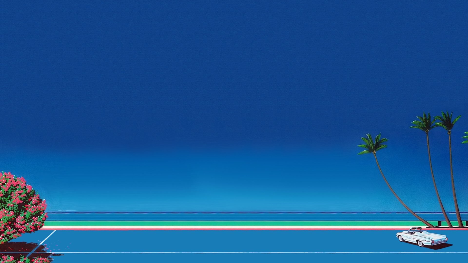 papel pintado vaporwave,azul,cielo,tiempo de día,oceano,mar