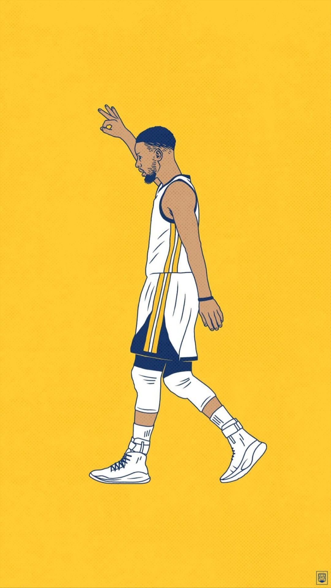 fondo de pantalla de stephen curry,dibujos animados,amarillo,ilustración,jugador de baloncesto,arte