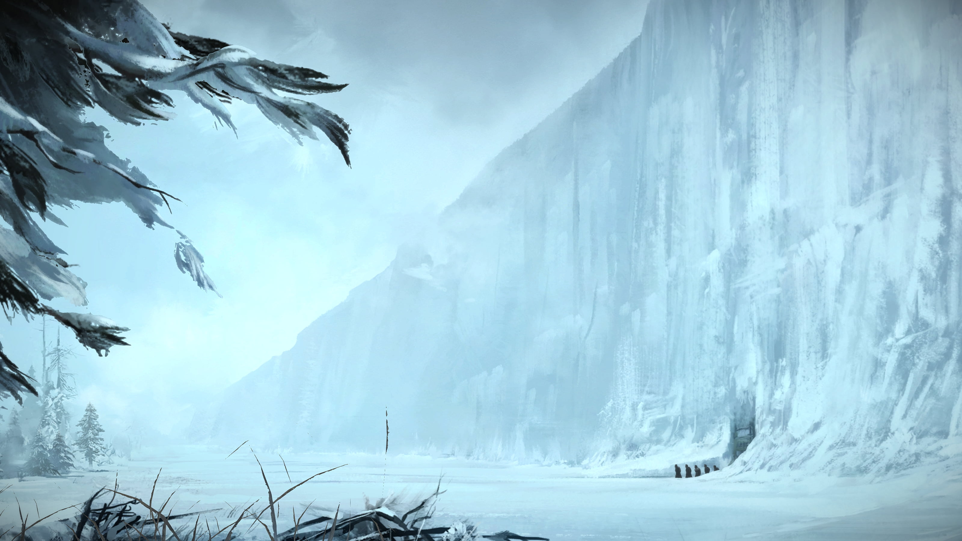 game of thrones wallpaper,glacial landform,freezing,geological phenomenon,sky,cg artwork