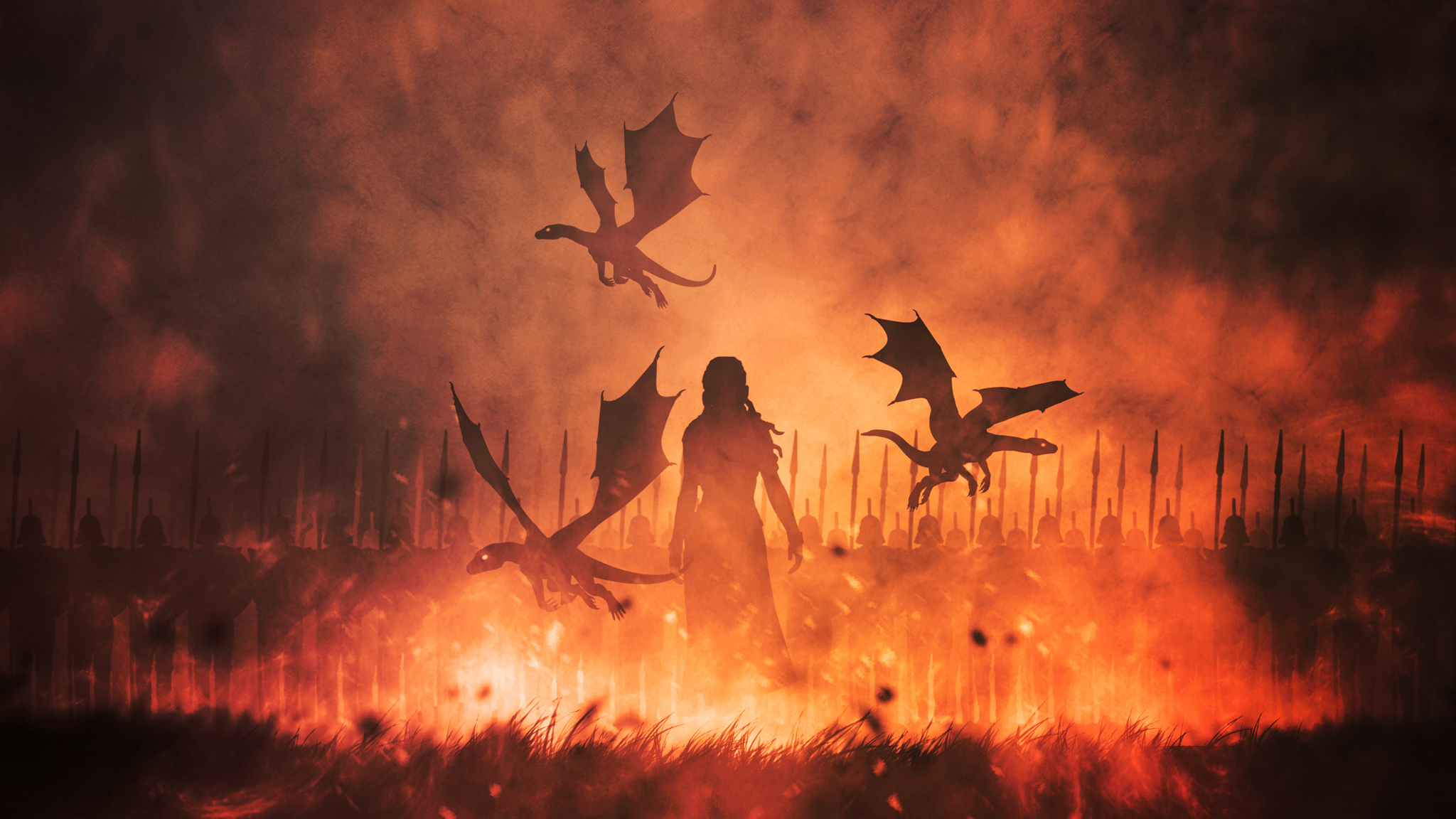 game of thrones wallpaper,sky,heat,wildlife,cg artwork