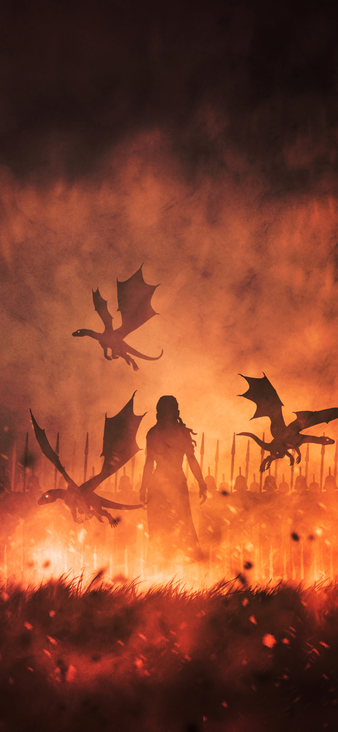 game of thrones wallpaper hd,sky,flock,wildlife,illustration,landscape