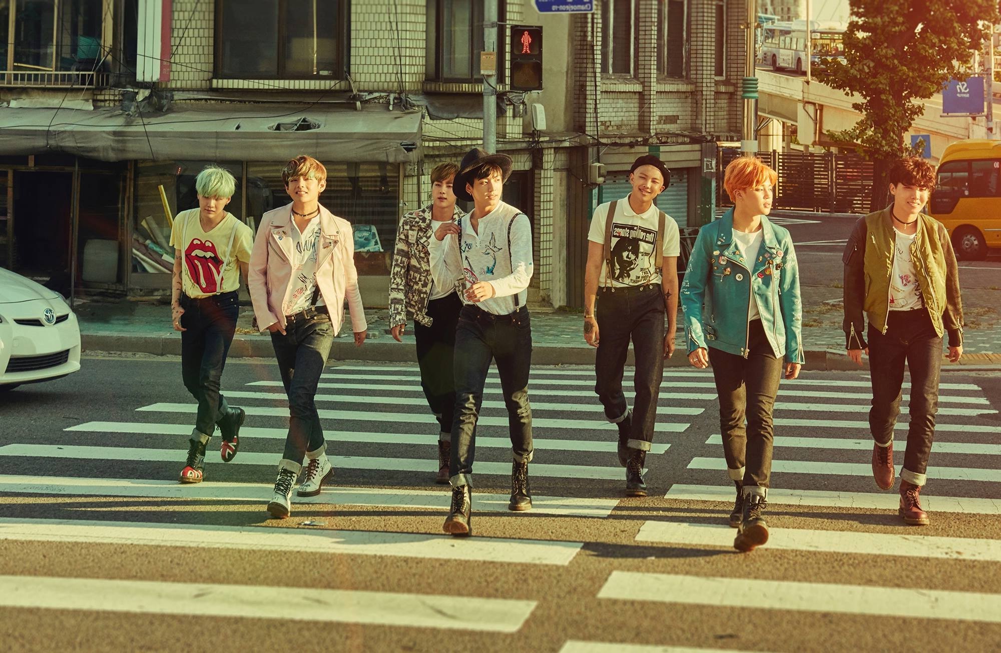 bts wallpaper hd,pedestrian,pedestrian crossing,street fashion,snapshot,zebra crossing