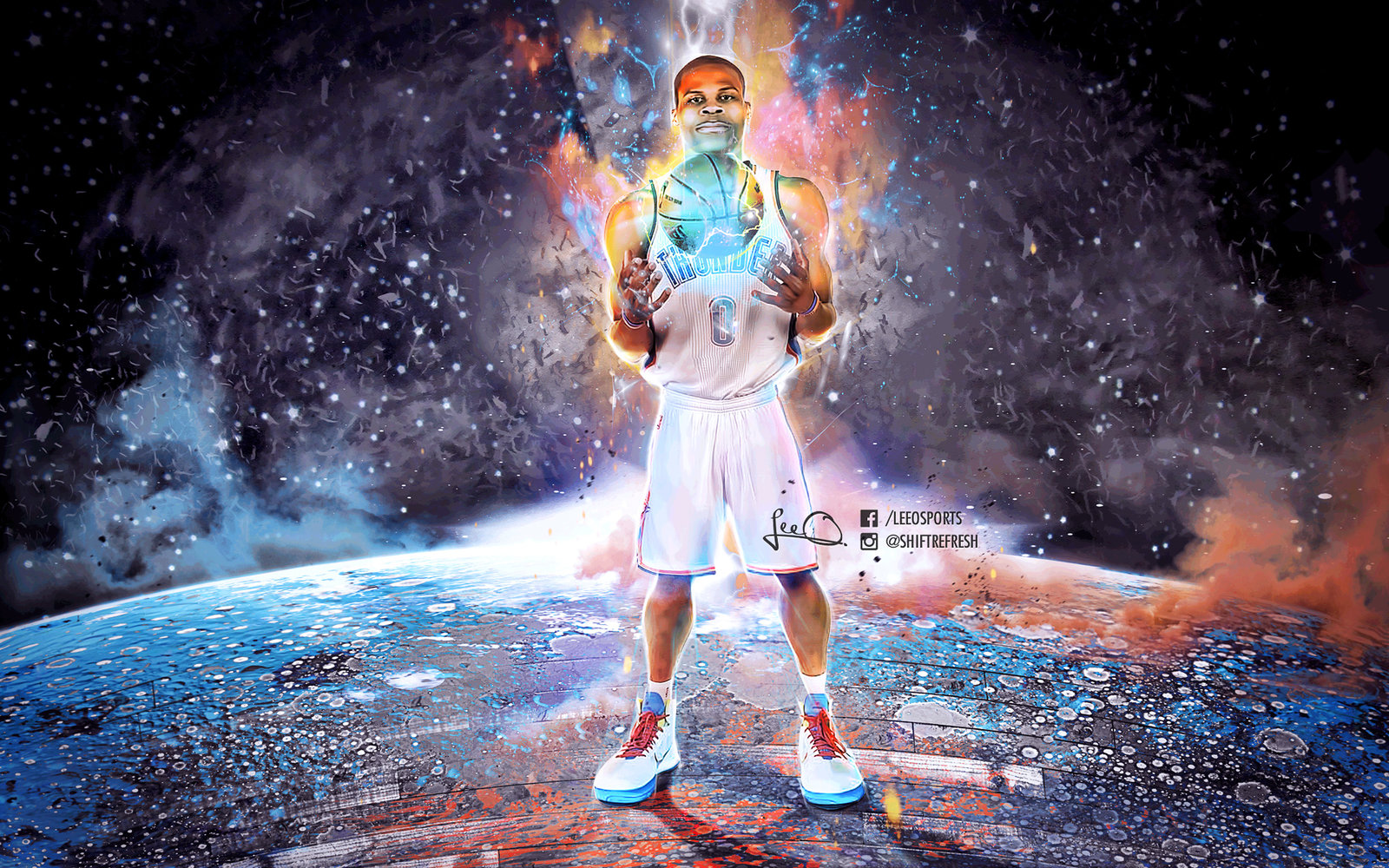 fondo de pantalla de russell westbrook,cielo,atmósfera,espacio,jugador de baloncesto,universo