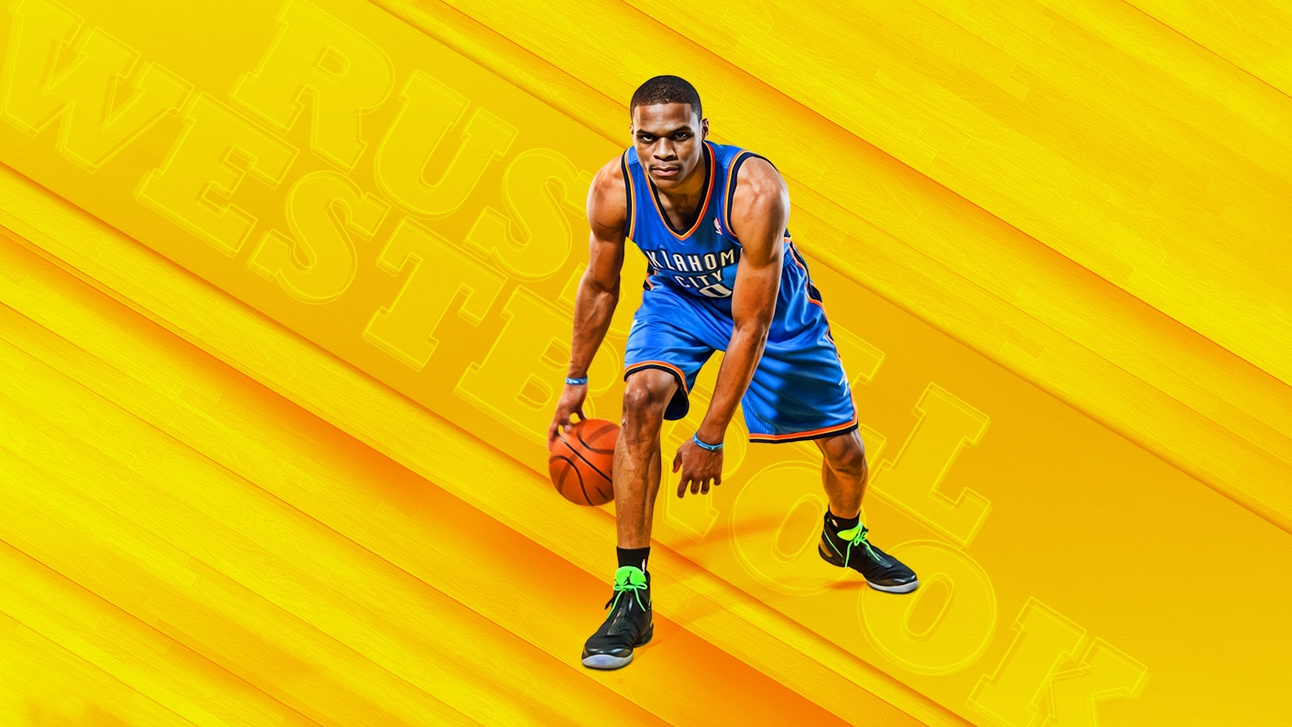 russell westbrook wallpaper,sports,basketball player,yellow,team sport,basketball