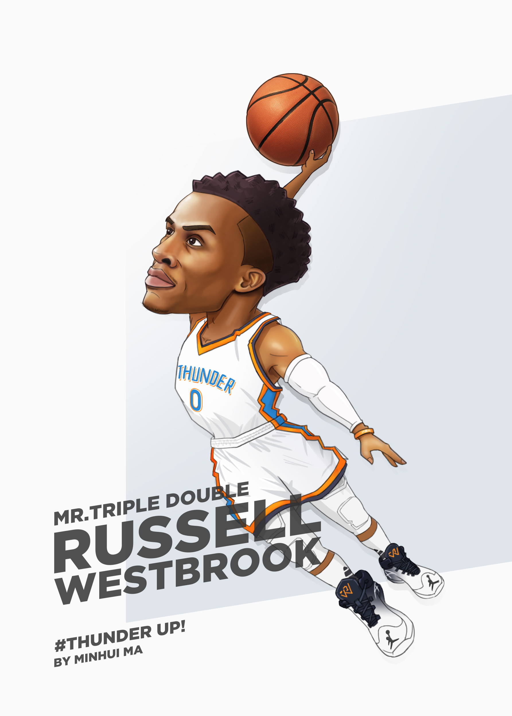sfondo di russell westbrook,giocatore di pallacanestro,pallacanestro,mosse di basket,pallacanestro,cartone animato