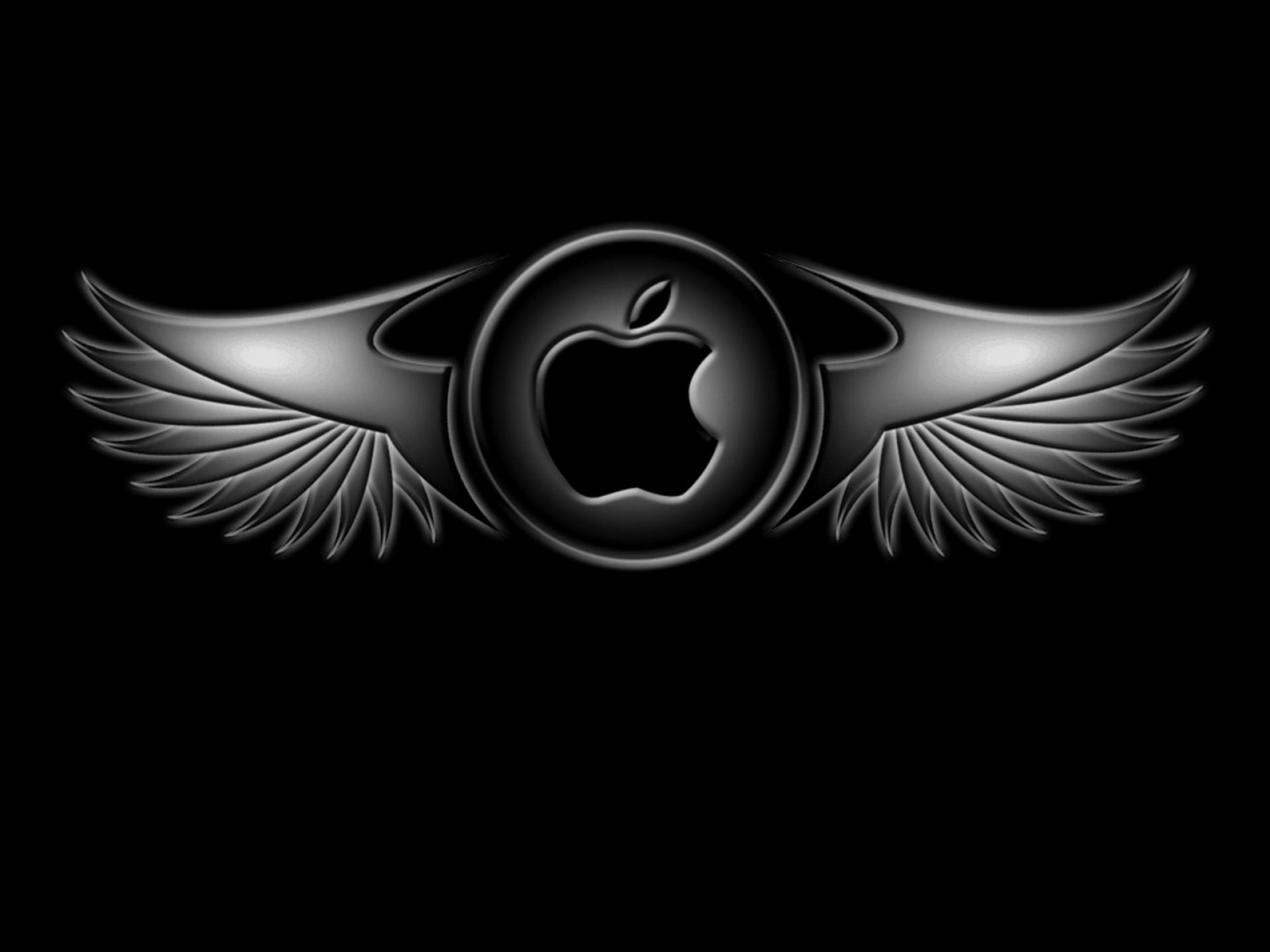 アップルの壁紙のhd,羽,象徴,闇,シンボル,黒と白
