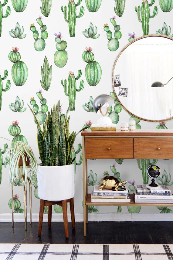 papel tapiz de cactus,verde,fondo de pantalla,habitación,pared,hoja
