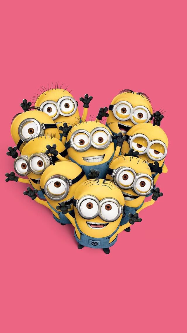 minions wallpaper,facial expression,illustration,cartoon,yellow,heart