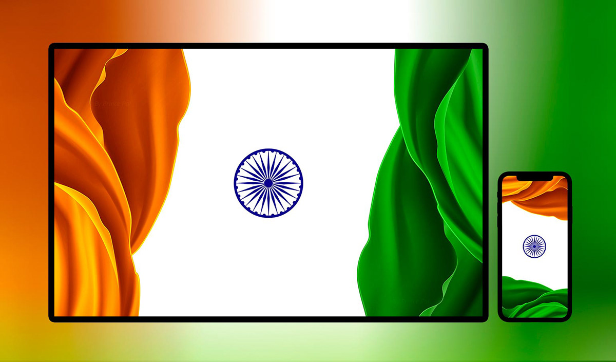 인도 국기 벽지,깃발,초록,주황색