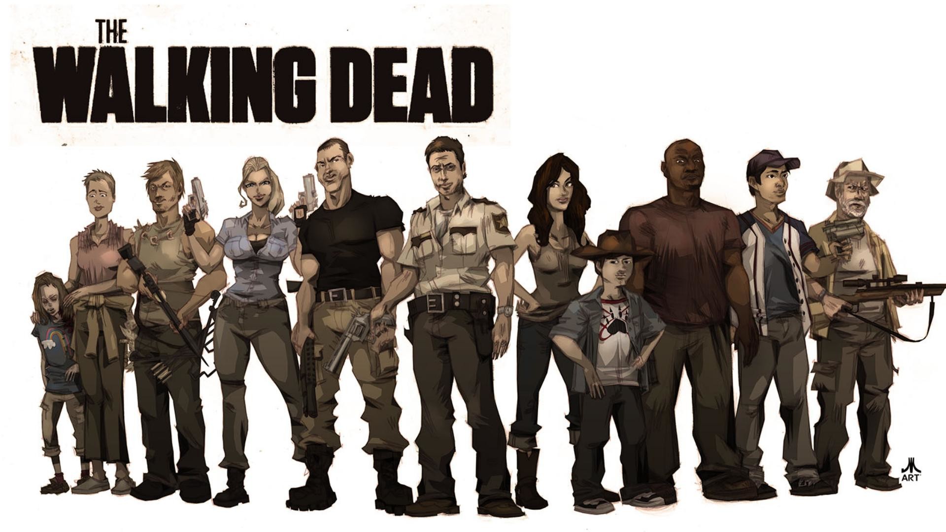 the walking dead wallpaper,social group,crew,team,workwear,personal protective equipment