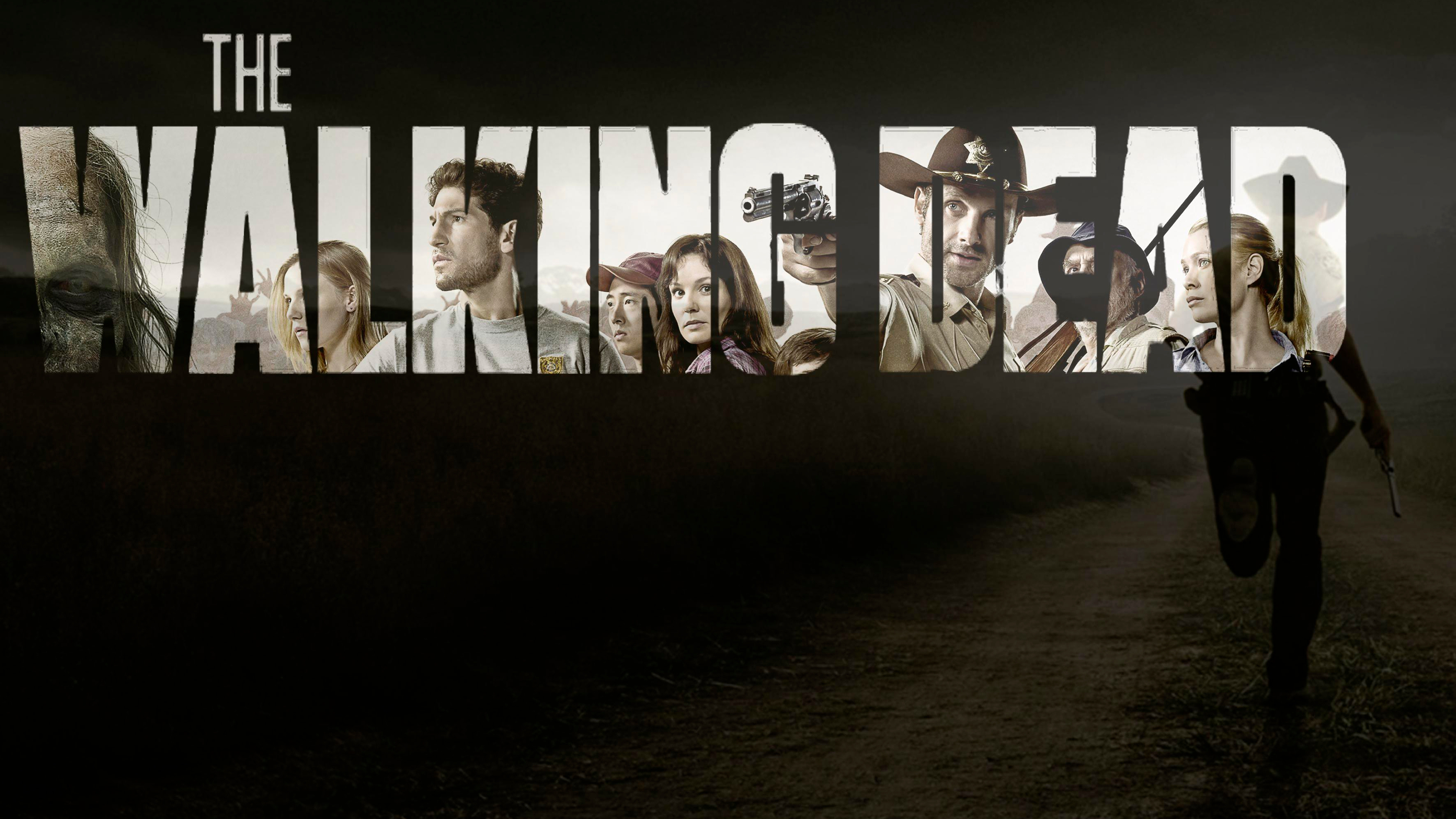 the walking dead wallpaper,font,text,black and white,art,photography