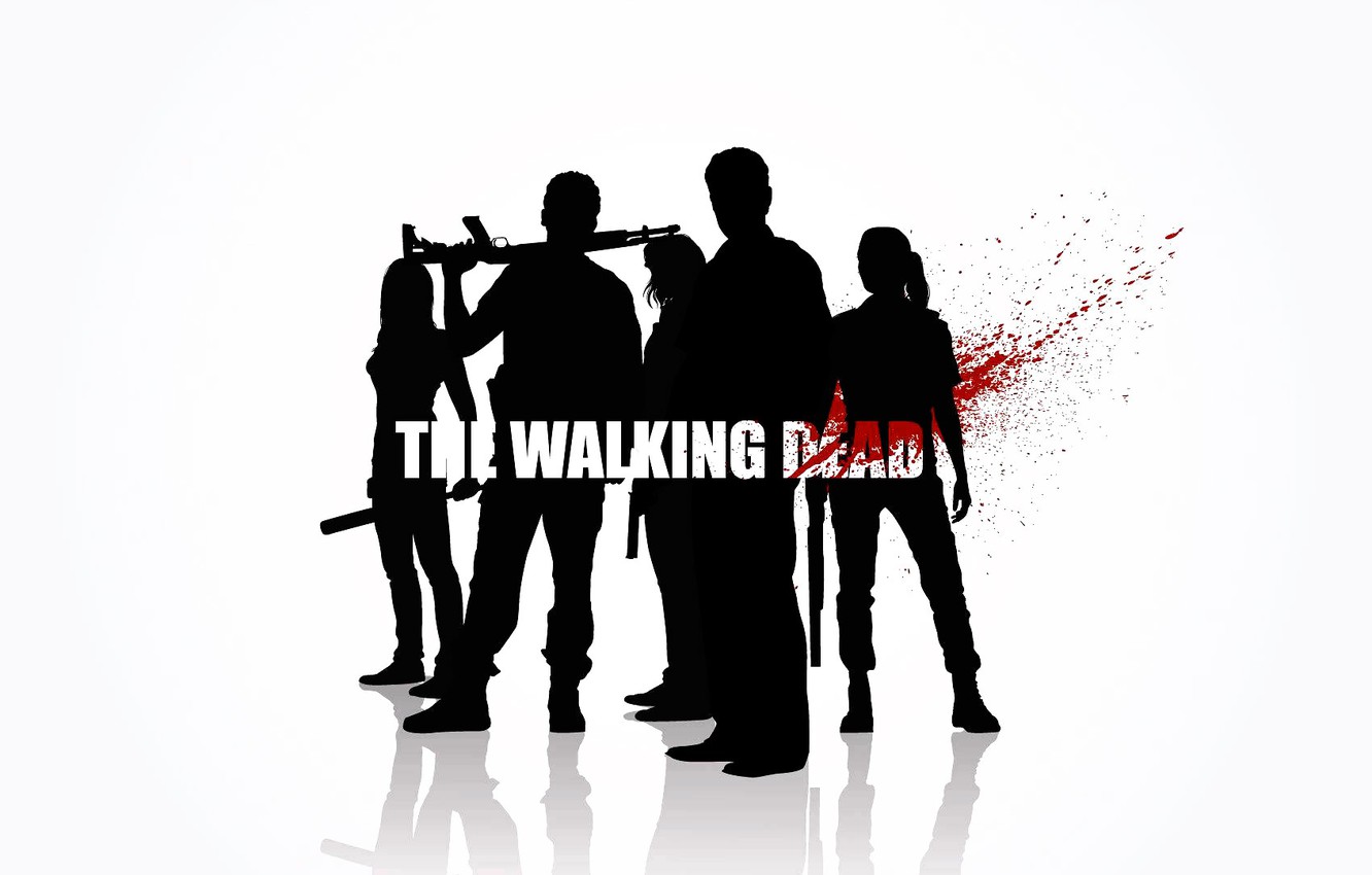 the walking dead wallpaper,social group,people,silhouette,text,font