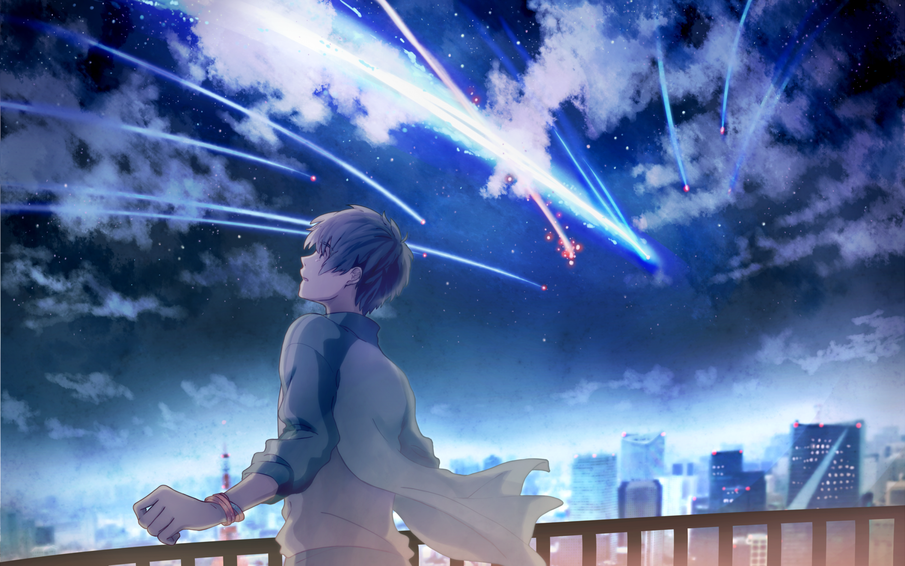 your name wallpaper,sky,atmosphere,space,cg artwork,fictional character