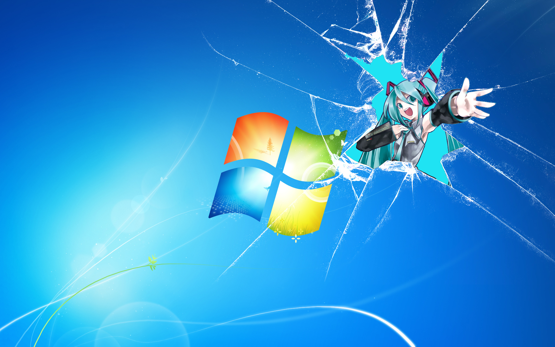 hatsune miku wallpaper,graphic design,graphics,operating system,animation,fictional character