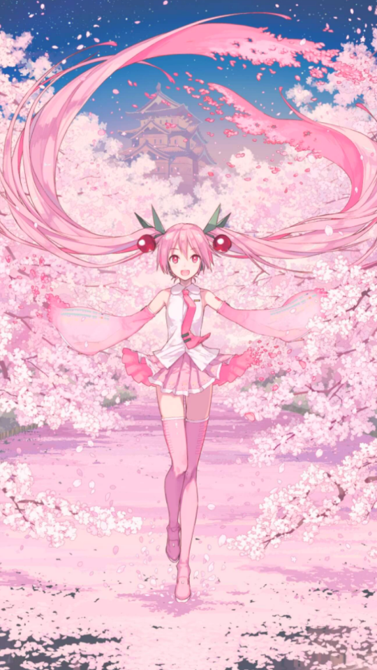 hatsune miku wallpaper,pink,illustration,fictional character,cg artwork,art