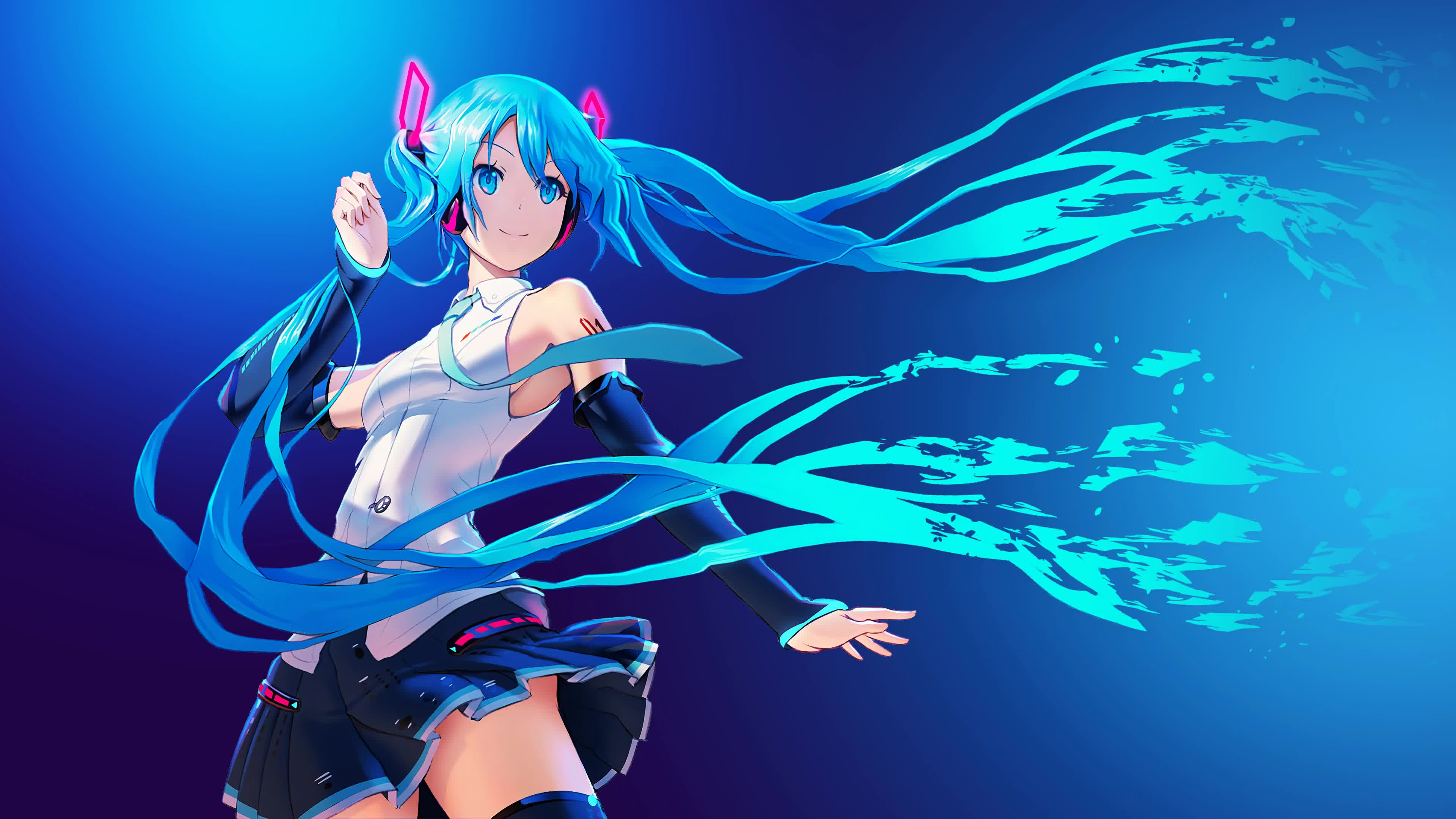 hatsune miku wallpaper,cartoon,anime,cg artwork,long hair,illustration