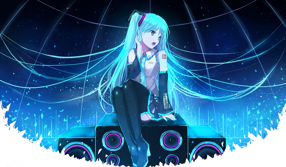 hatsune miku wallpaper,grafikdesign,illustration,cg kunstwerk,elektronik,technologie