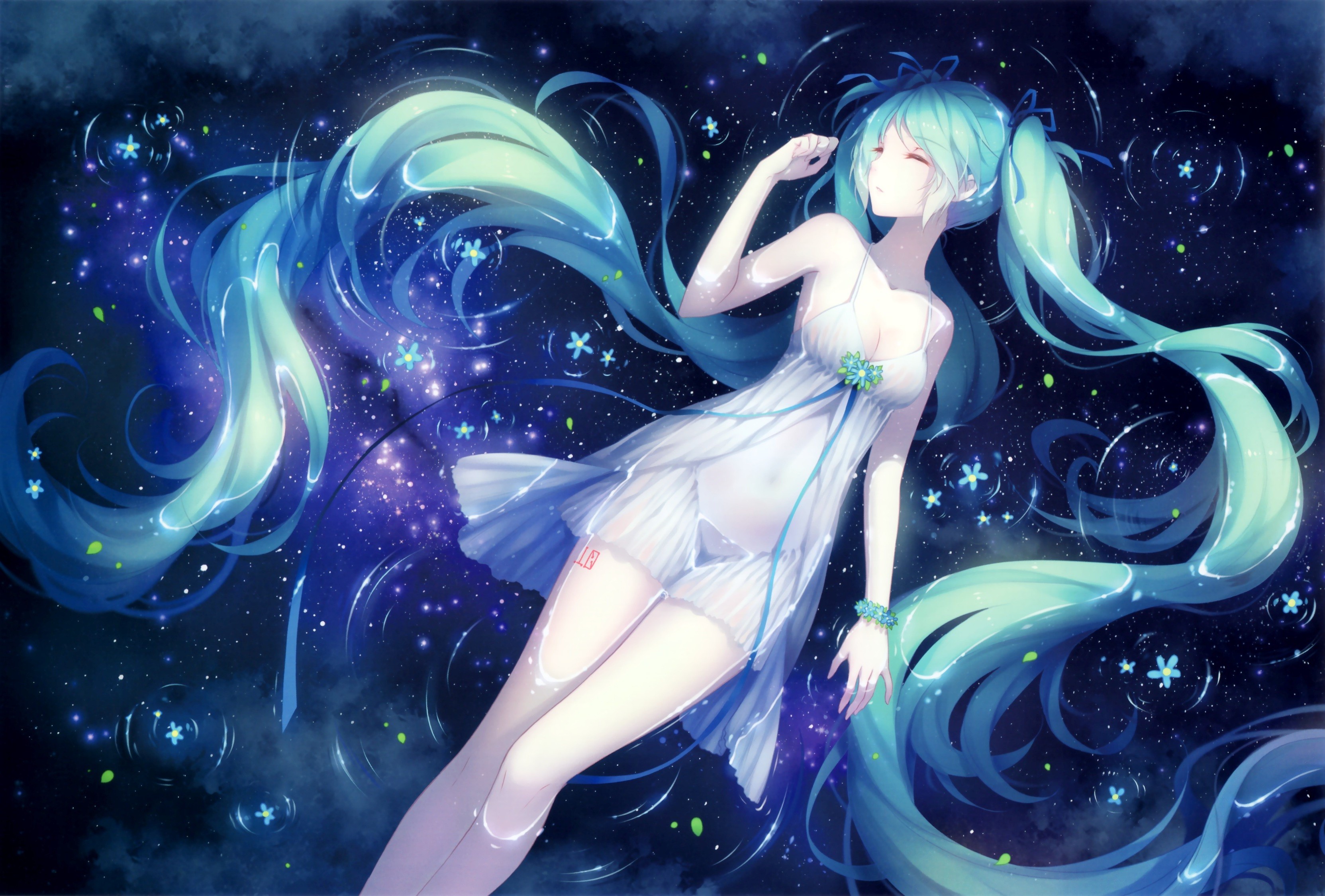 hatsune miku wallpaper,cg artwork,fictional character,anime,sky,illustration