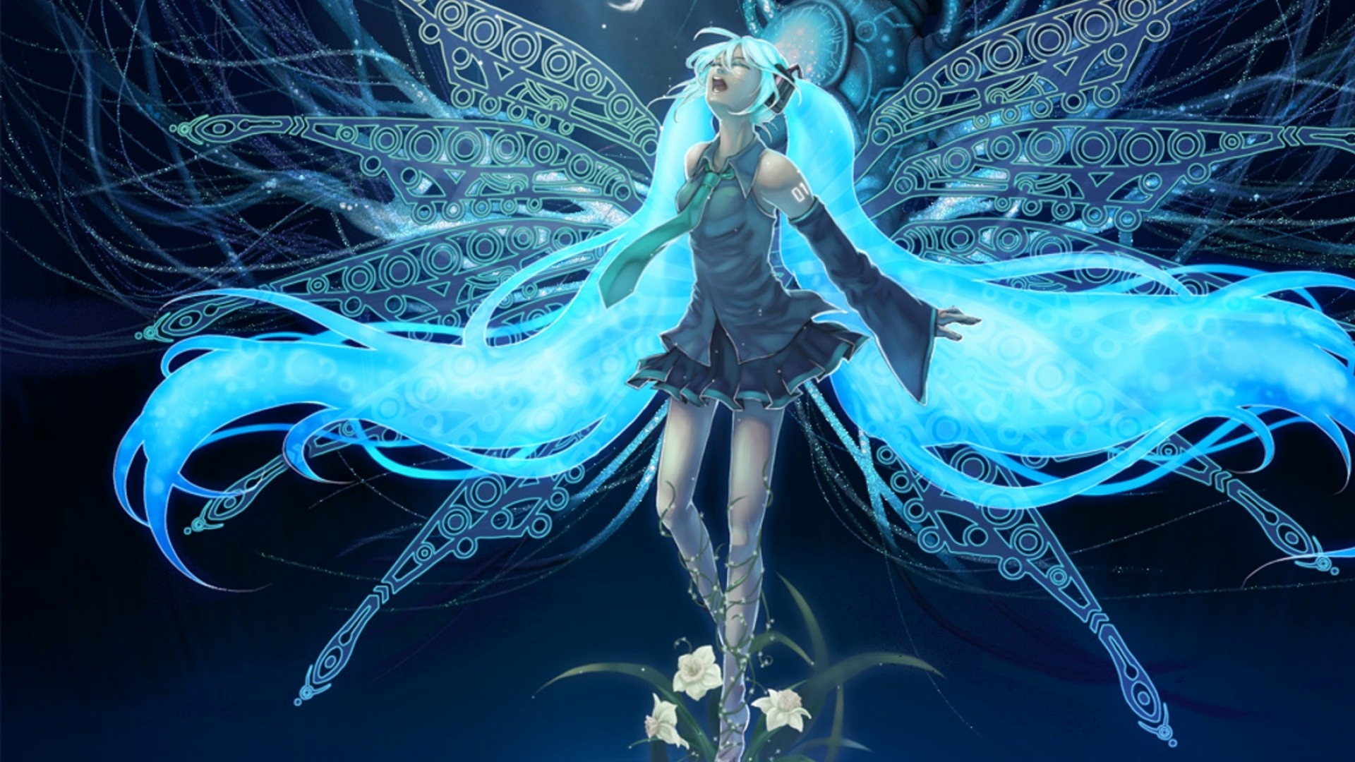 hatsune miku wallpaper,cg artwork,graphic design,fictional character,illustration,organism