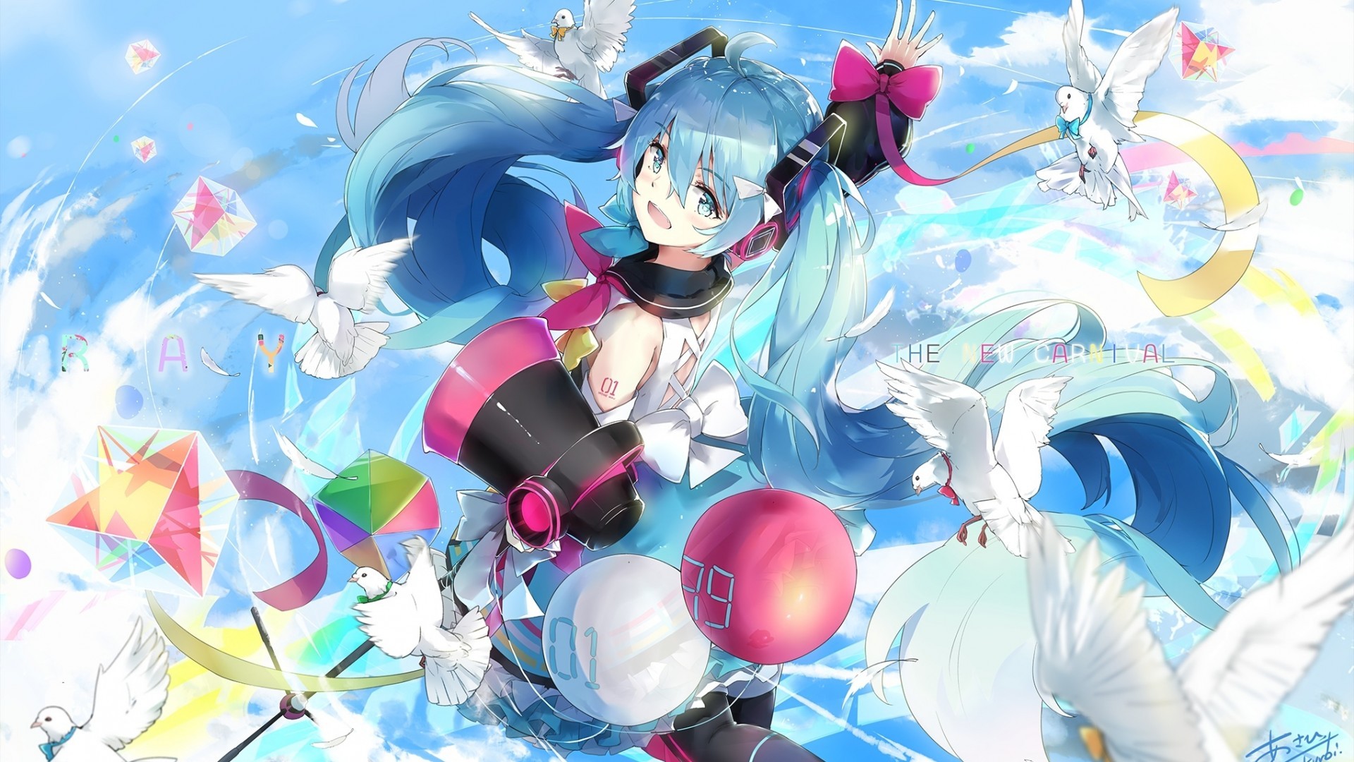 carta da parati hatsune miku,cartone animato,anime,cg artwork,illustrazione,capelli neri