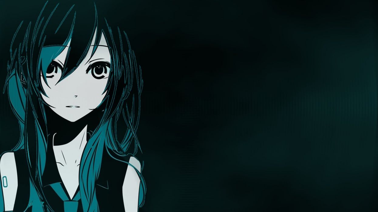 hatsune miku wallpaper,haar,karikatur,anime,schwarzes haar,frisur