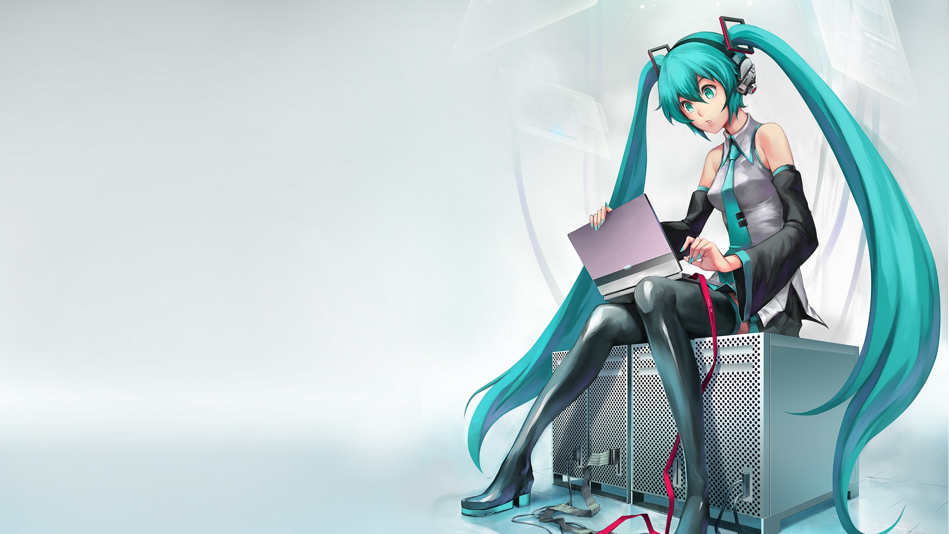 hatsune miku wallpaper,anime,cg artwork,hairstyle,black hair,cartoon