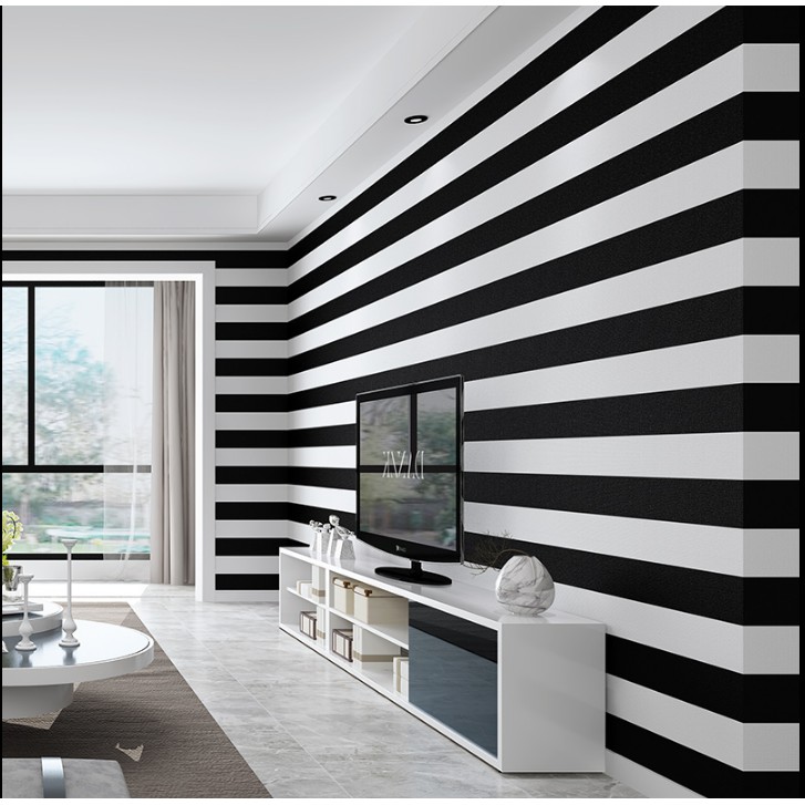 Black And White Horizontal Striped WallpaperUse