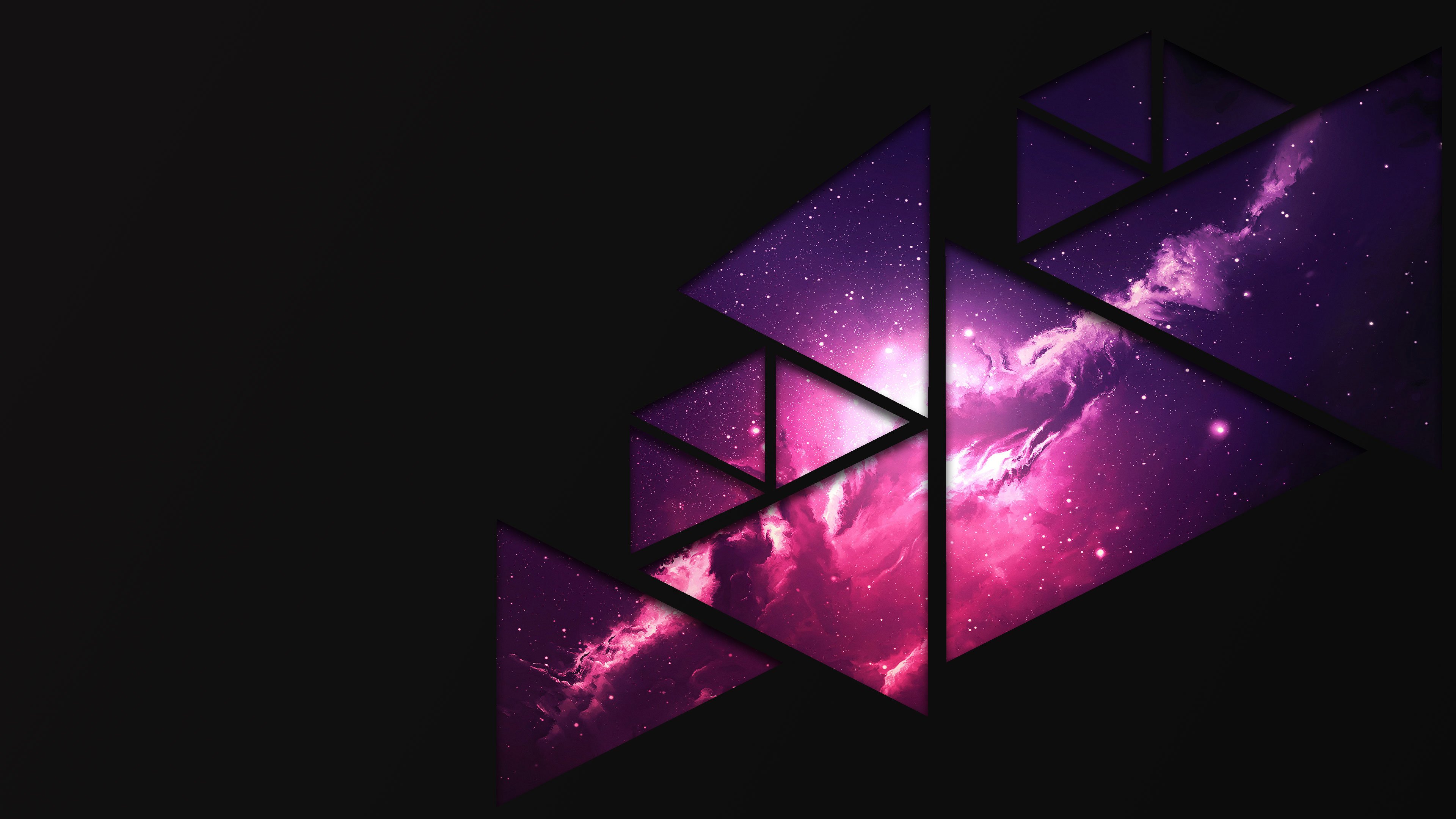 weltraumtapete 4k,lila,violett,licht,dreieck,grafikdesign