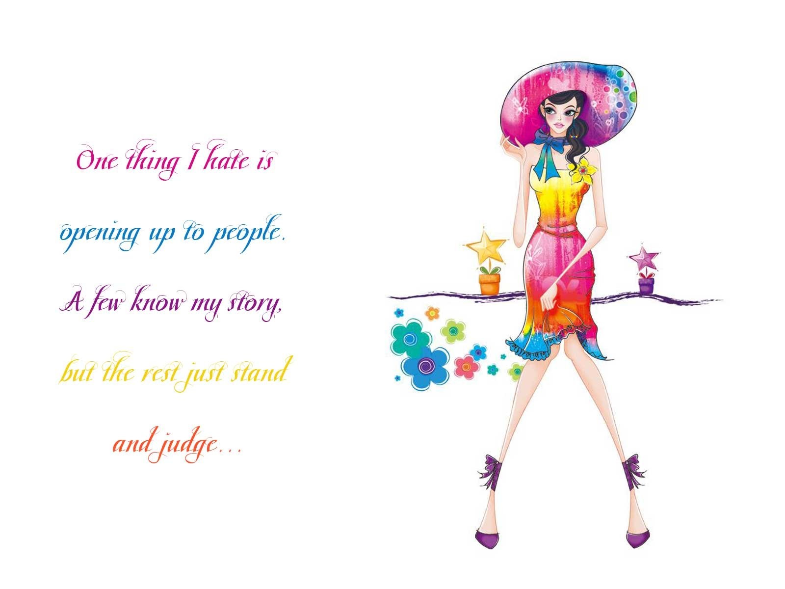 attitude wallpaper,cartoon,text,doll,fashion illustration,fashion design