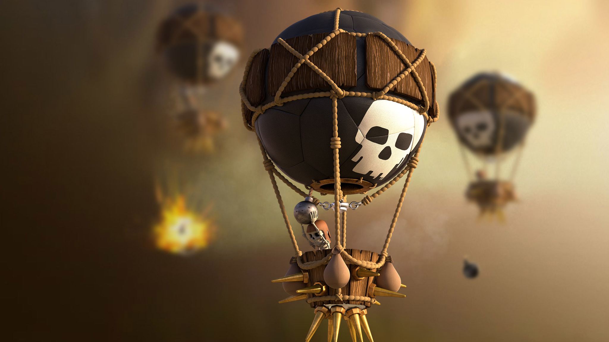 clash of clans wallpaper,heißluftballon,fotografie,fußball,fußball,kugel